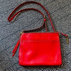 Fossil Red Leather Crossbody Purse